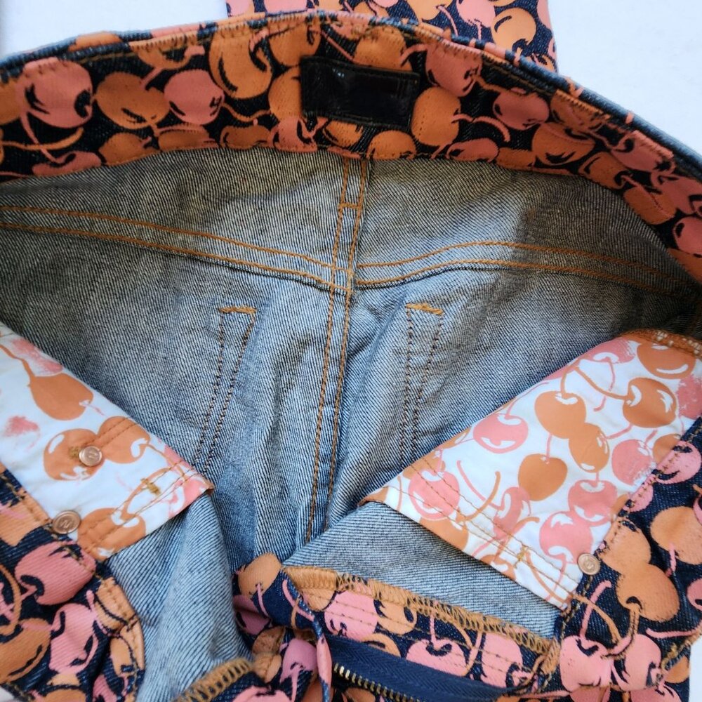 Mother Denim Jeans Leggings The Looker Cherry Pickin Garden Girl Fruit Market - Picture 8 of 13